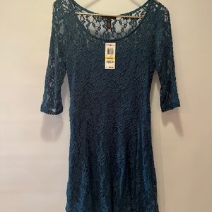 NWT Deep Teal Lace Dress Size M